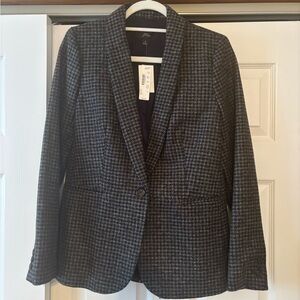 J. Crew Women's Houndstooth Blazer in Black and Gray